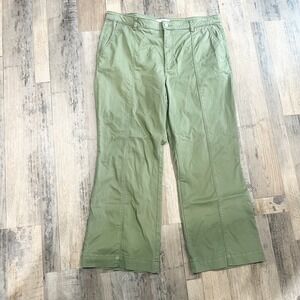 Universal Thread Sage‎ Green Wide Leg Crop Utility Pants High Rise Front Seam 16